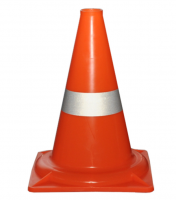Сигнальный дорожный конус (жесткий, с одной световозвращающей полосой)