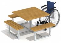 Игровой стол для детской площадки с местом для инвалидной коляски